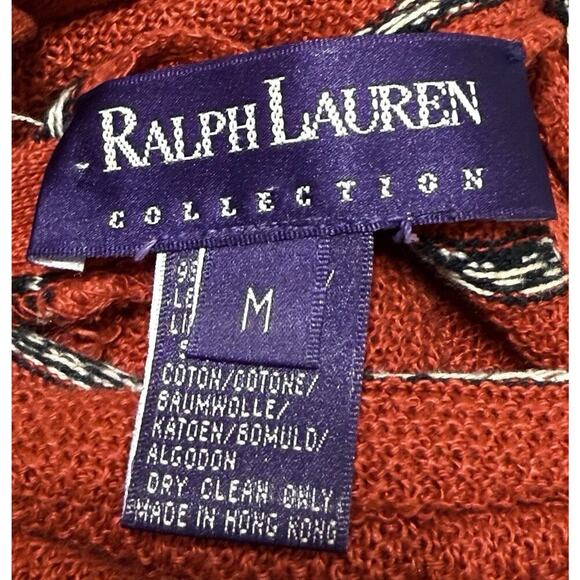 Ralph Lauren Purple Label Runway Top Linen Red Stripe Turtleneck Vintage 1997 Ad - Picture 12 of 12
